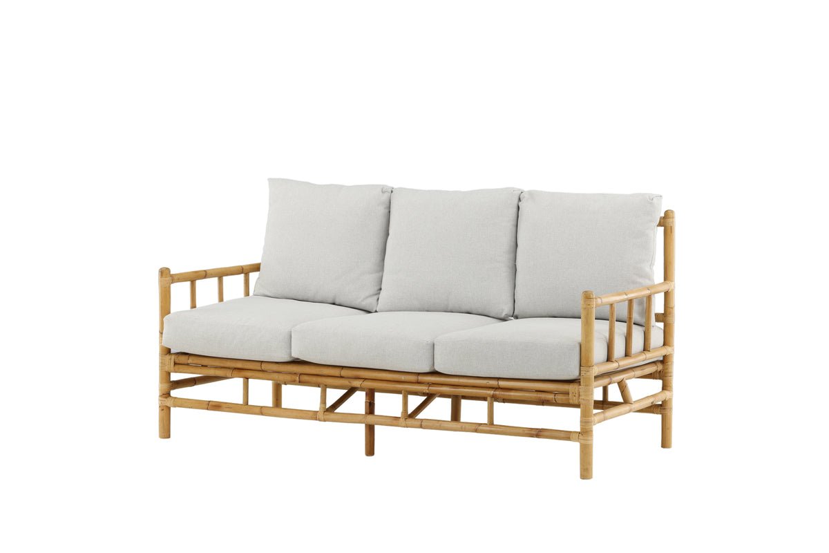 Venture Design Cane 3‑sits Soffa Nature – Handgjord Rattansoffa med Ljus Dynklädsel