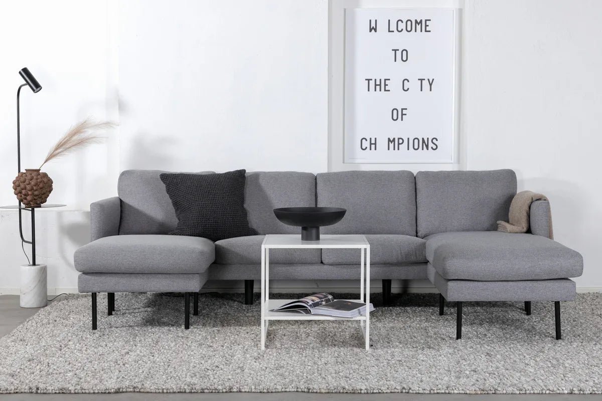 Venture Design Zoom U‑soffa grå – modern U‑formad tygsoffa