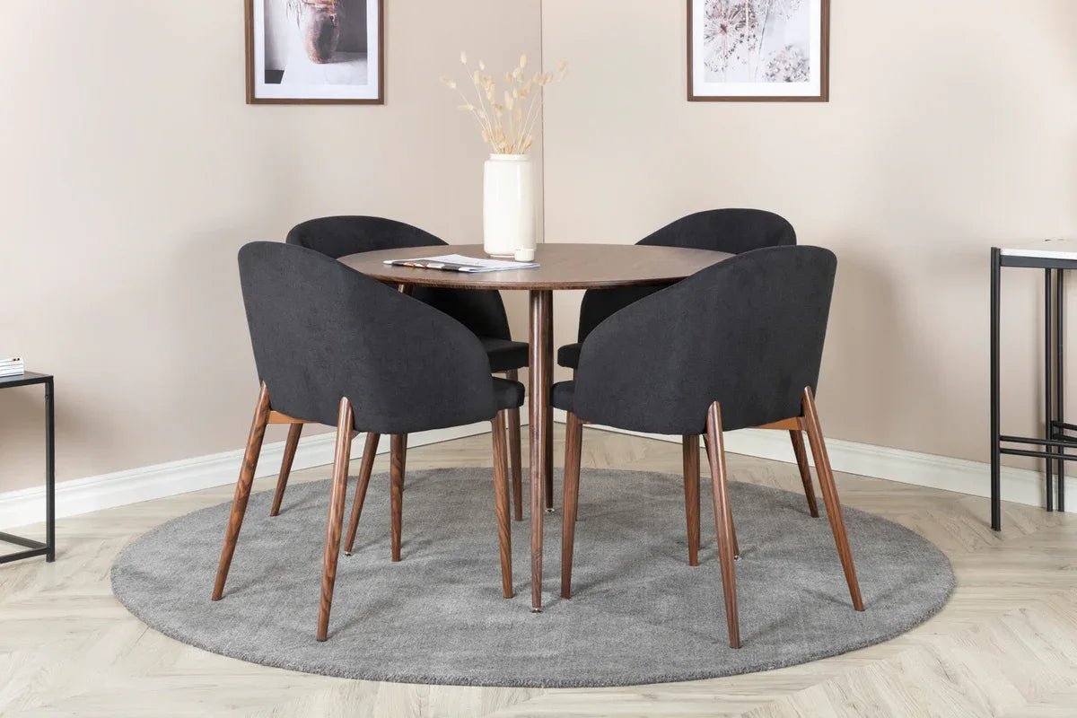Venture Design Plaza Matbord Ø100 – Rund MDF i Valnöt