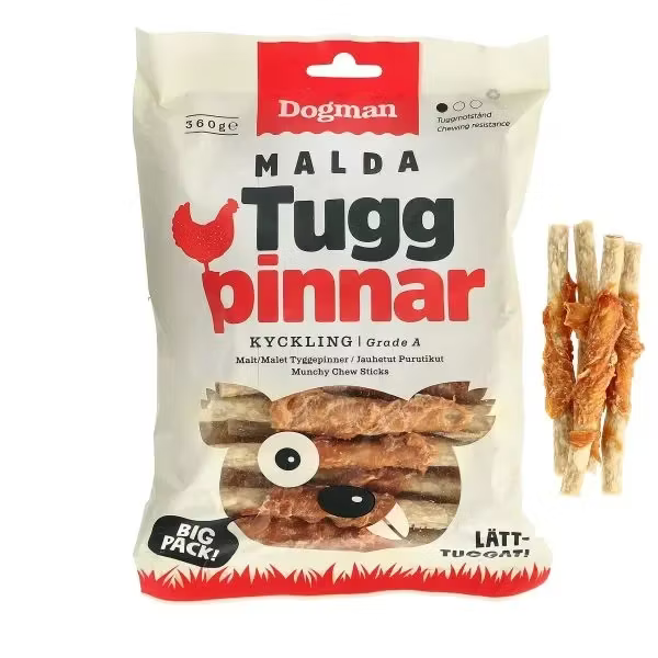 Tuggpinnar mald m kyckling 30p Brun S 12,5cm