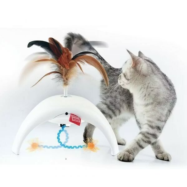 GiGwi Leksak Feather Spinn PetDroid Vit 18cm