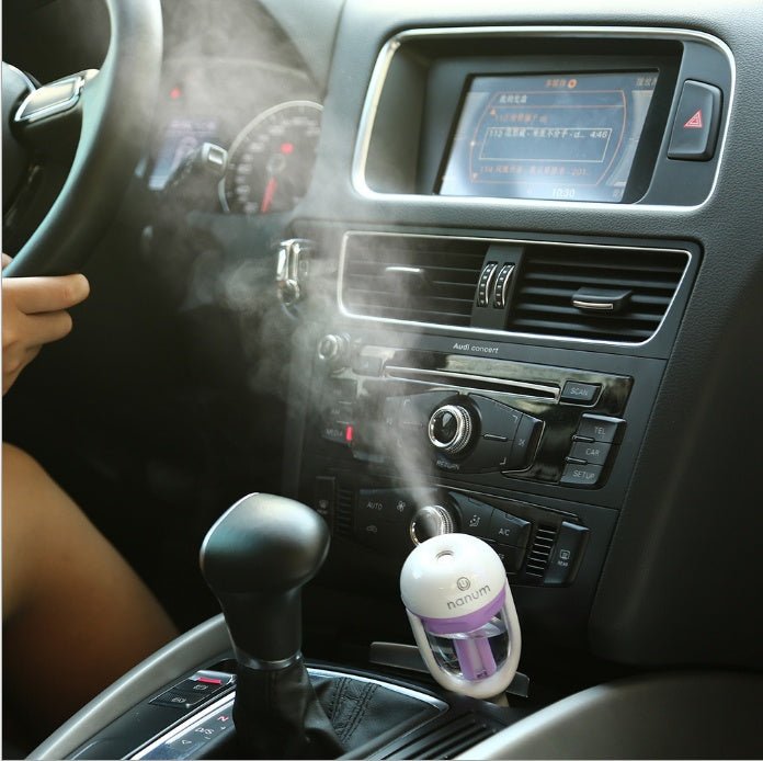 Bilmekaniken Bil-luftfuktare & Aromadiffuser 5W – USB-driven med 180° rotation - Lila