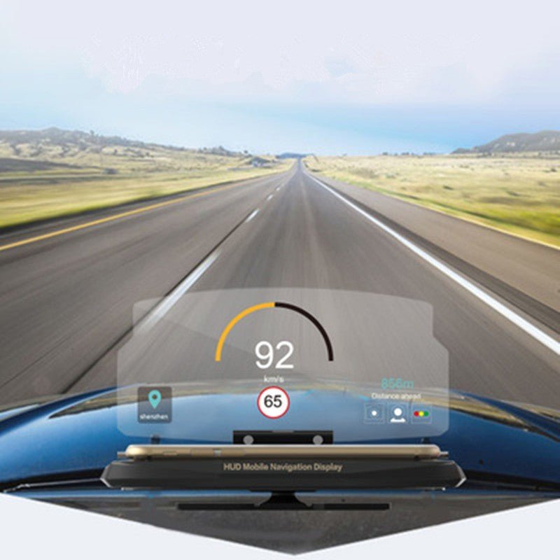 Bilmekaniken HUD Head-Up Display för Smartphone – Se navigationen utan att ta blicken från vägen - Blå med 3 m-lim