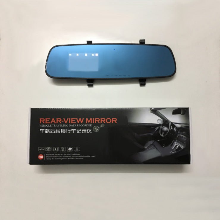 Bilmekaniken Backspegel Dashcam 1080P – Rörelsedetektering, G-sensor & LED - Svart med dubbellins / 4.3 tum