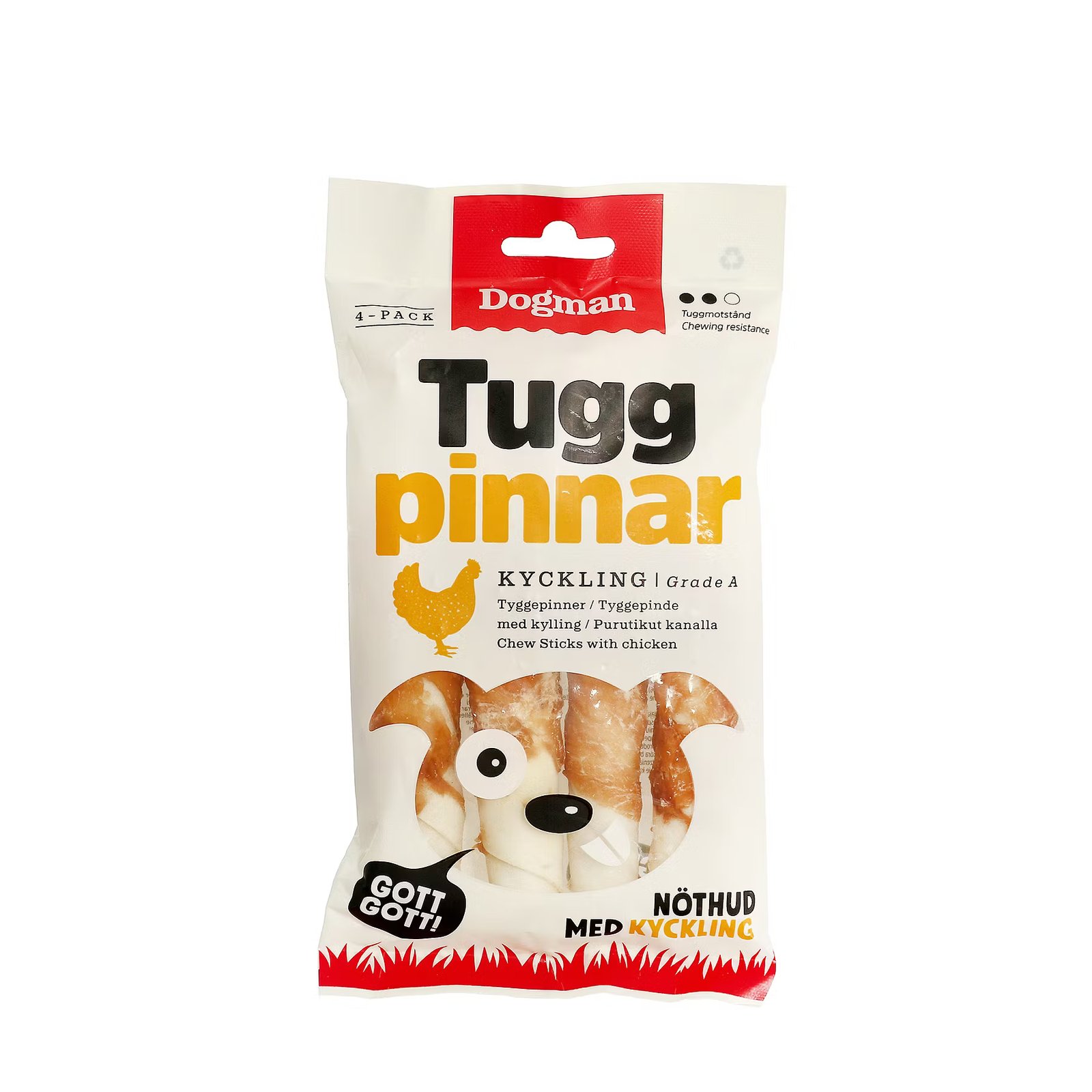 Tuggpinnar med Kyckling 4p Vit 12,5cm