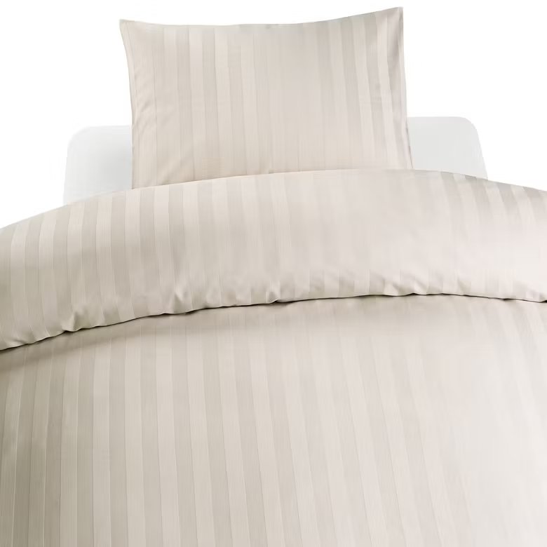 Satin Champagne Bäddset Enkeltäcke 150x210