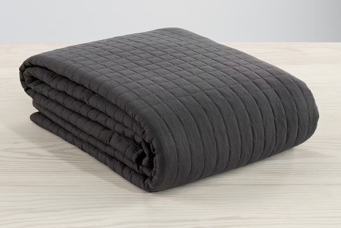 Överkast Grå Enkelsäng 150x250