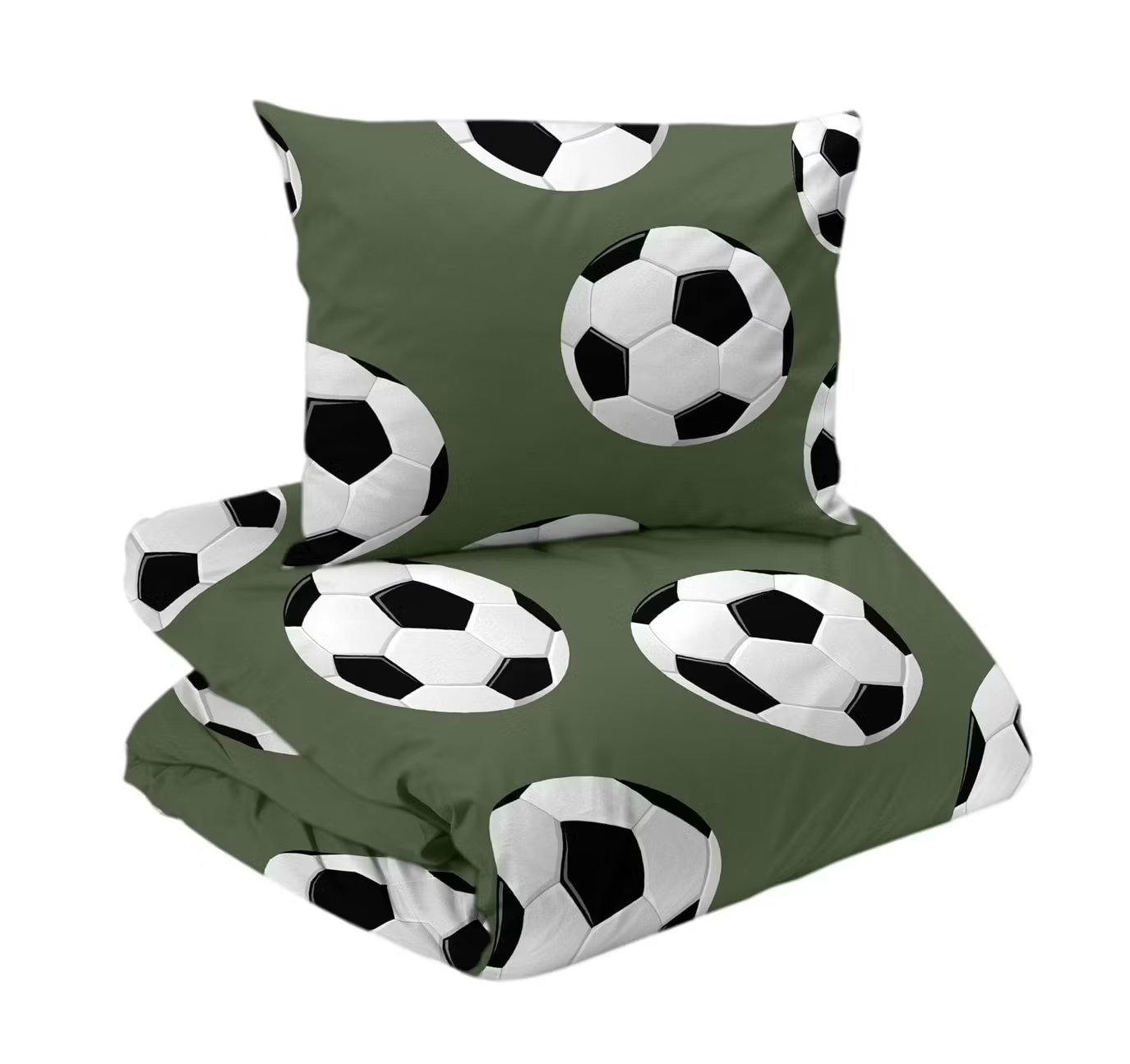 Bäddset fotboll grön Enkeltäcke Barn 150x210