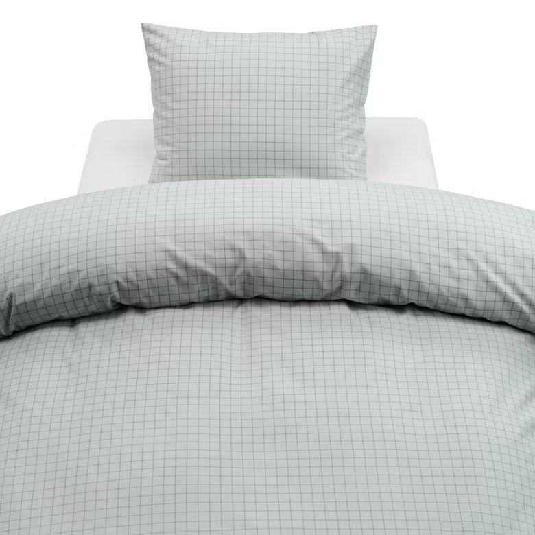 Birger Grön Flanell Bäddset  Enkeltäcke 150x210