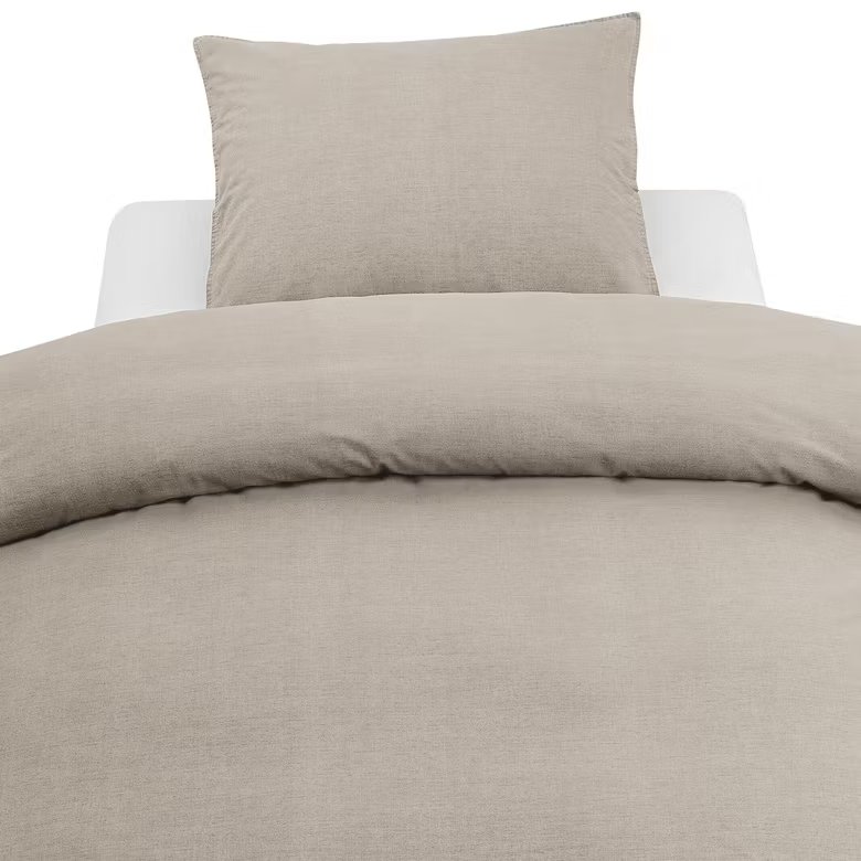 Washed Khaki Bäddset Enkeltäcke 150x210