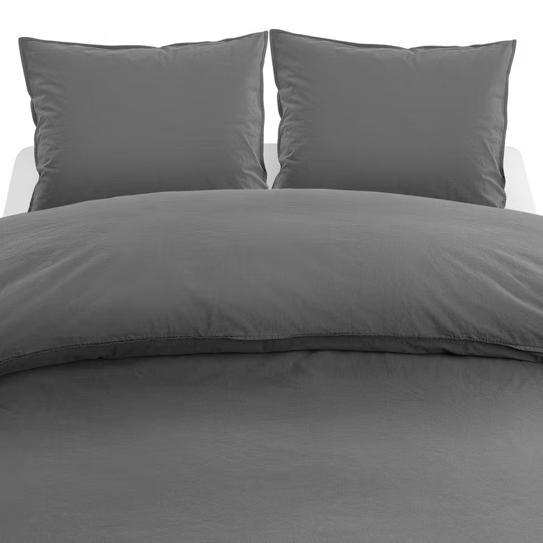 Percale Grå Bäddset Dubbeltäcke 220x210