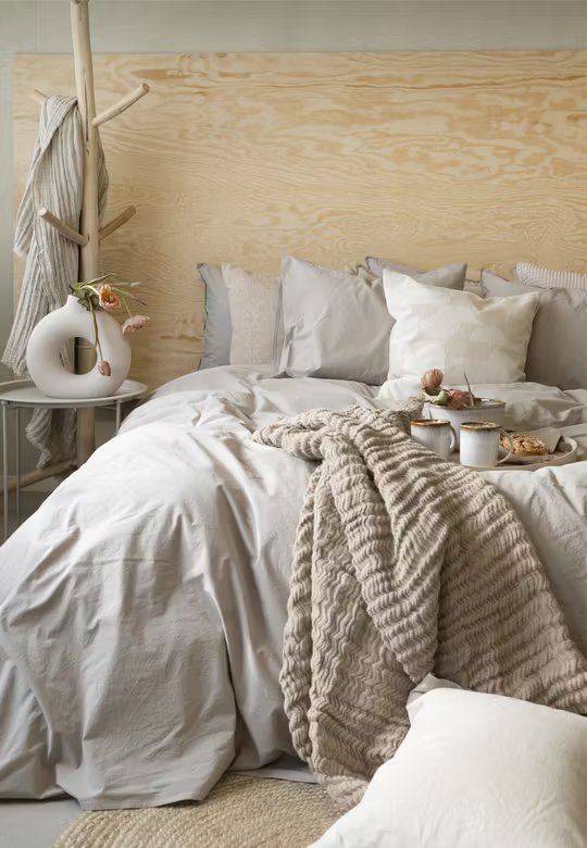 Percale Beige Bäddset Dubbeltäcke 220x210