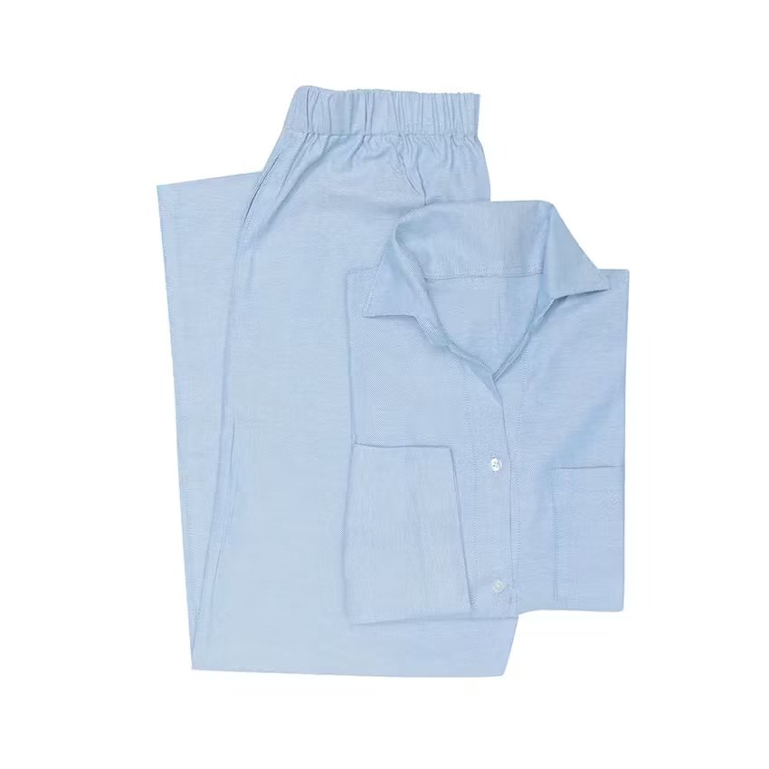 Pyjamasset Elvira Ljusblå/Vit 2-dels