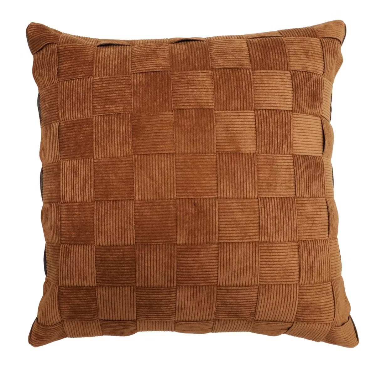 Check kuddfodral Cognac 45x45