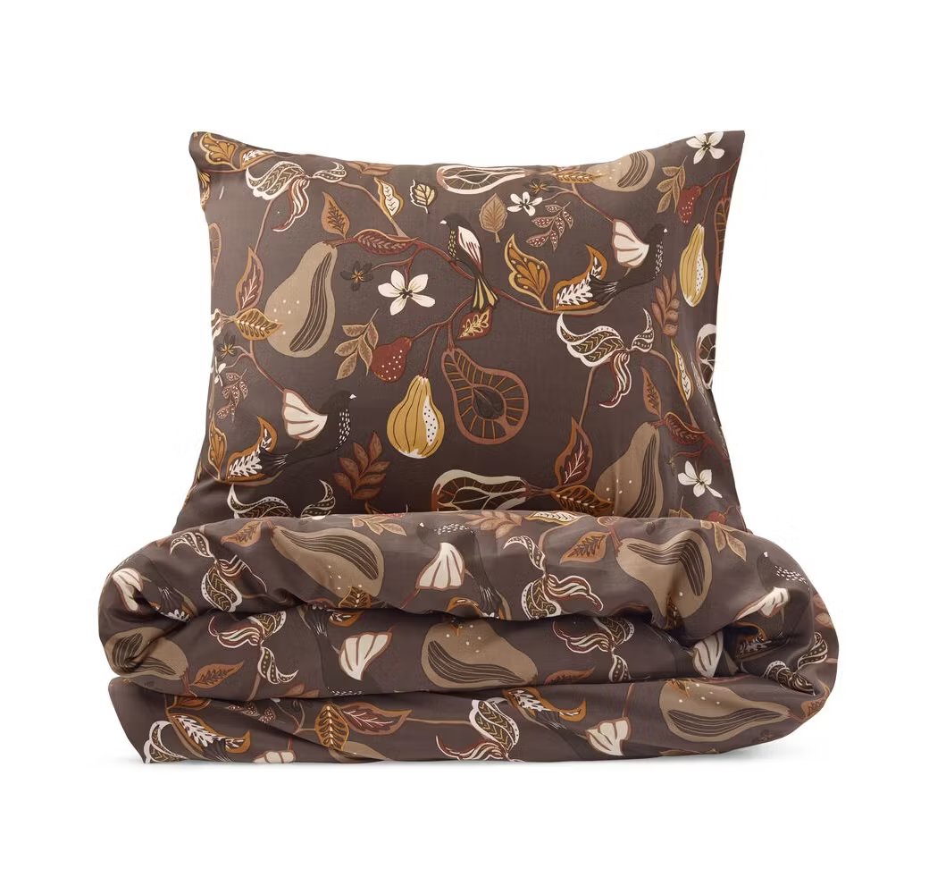 Bäddset Bandene Brun Satin 150x210 Kosta Linnewäfveri