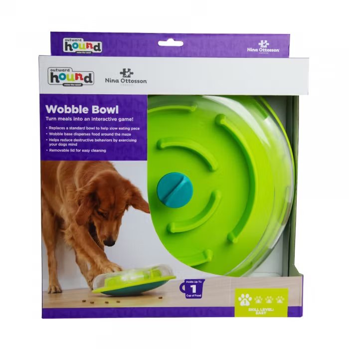 Aktiveringsleksak Wobble Bowl Grön – slow feeder för hund