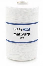 Bomullsmattvarp 12/6 500 gr / rulle Vit/Blekt