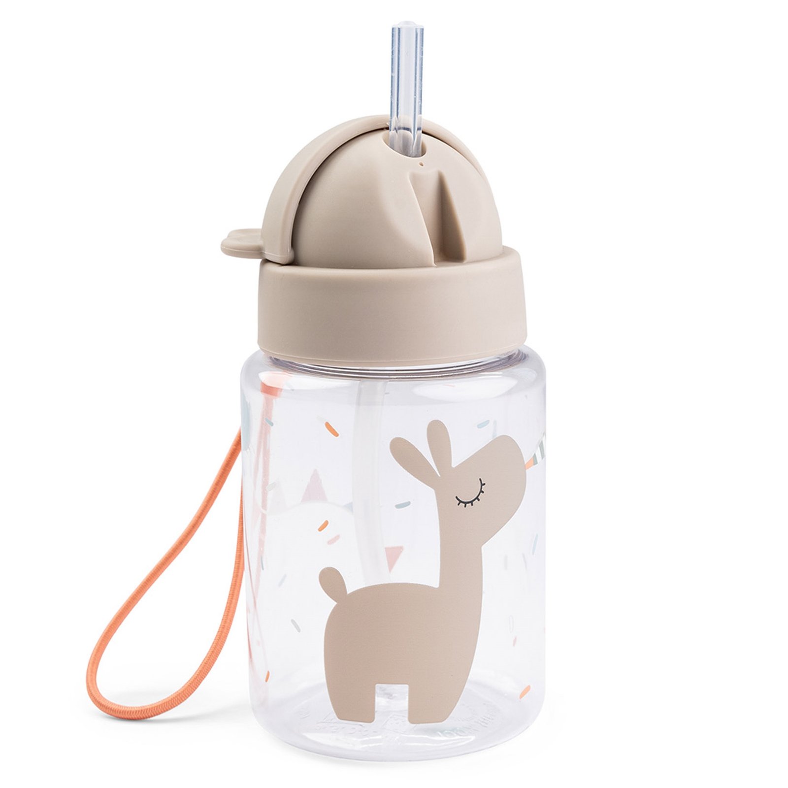 Done By Deer drickflaska med sugrör 280 ml - Celebration - Sand