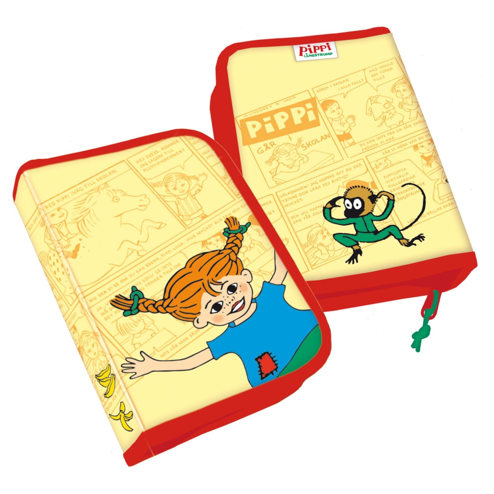 Pippi Långstrump pennfodral - 1 fack med innehåll - 22x14 cm