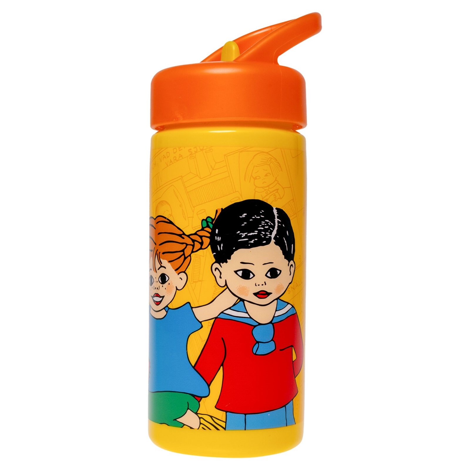 Pippi Långstrump drickflaska - med sugrör - 410 ml