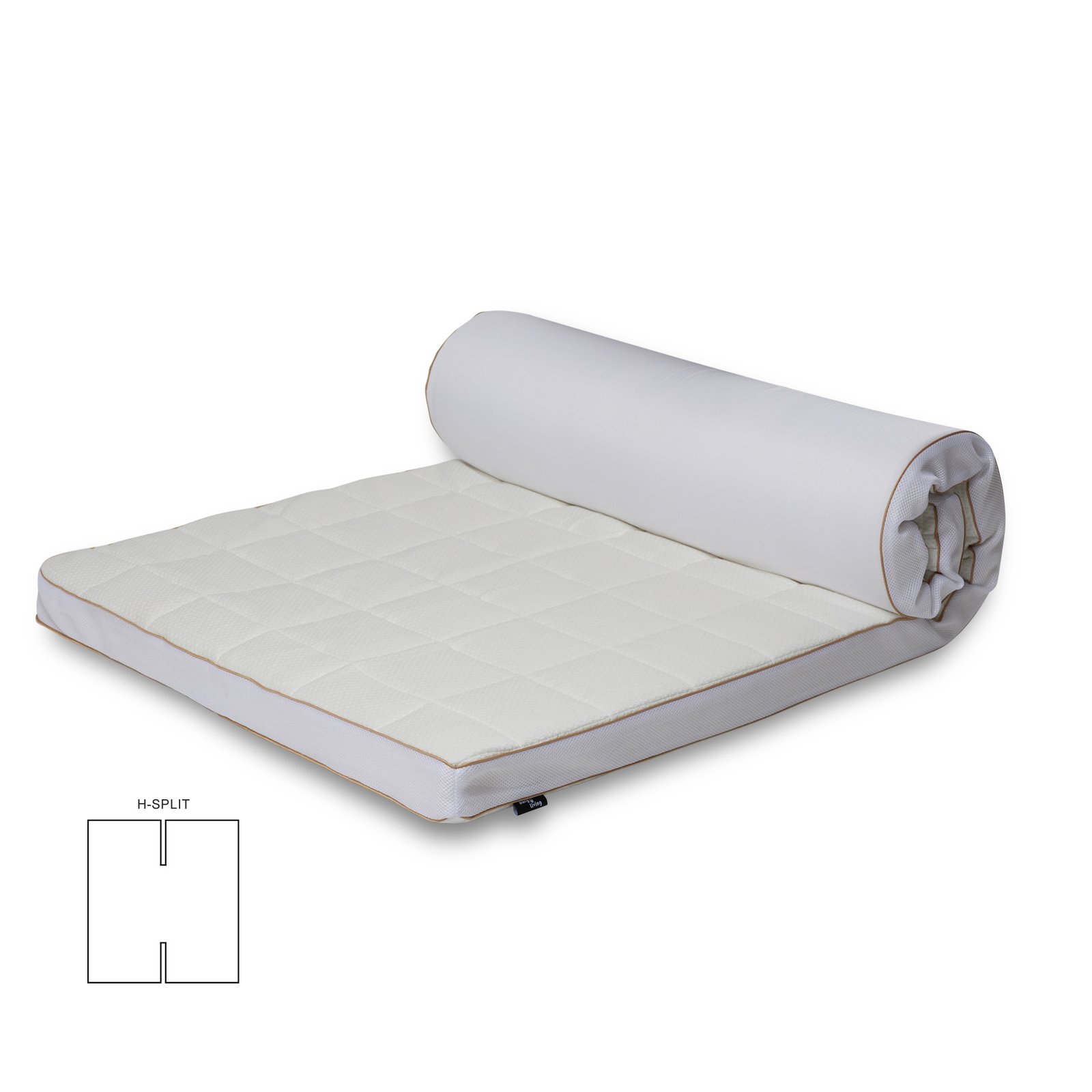 H-split toppmadrass - 180x200 cm 8 cm hög - NASA memoryskum - Borg Living - Ergonomisk toppmadrass