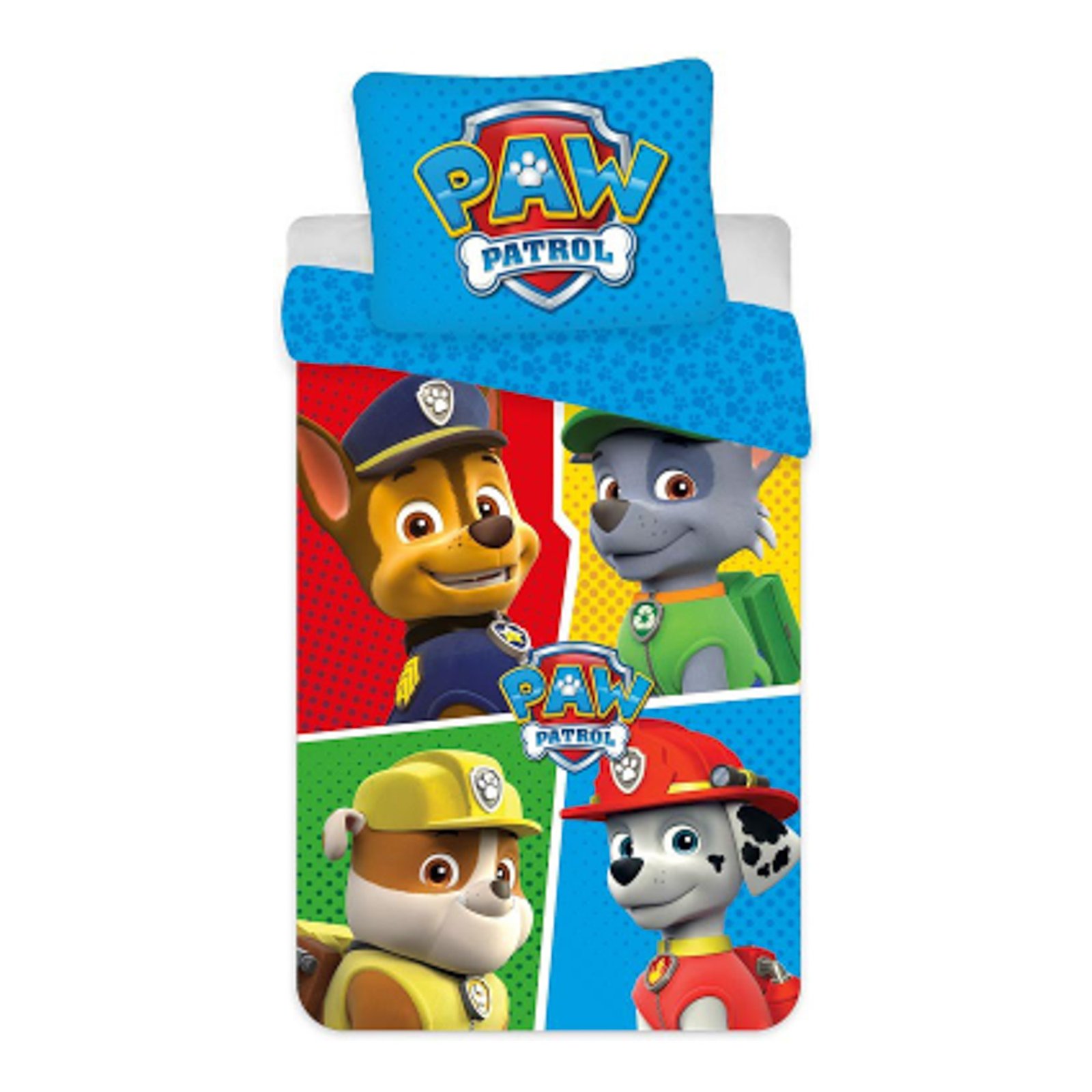 Paw Patrol sängkläder - Team Paw Patrol - Vändbart påslakanset - 100% bomull