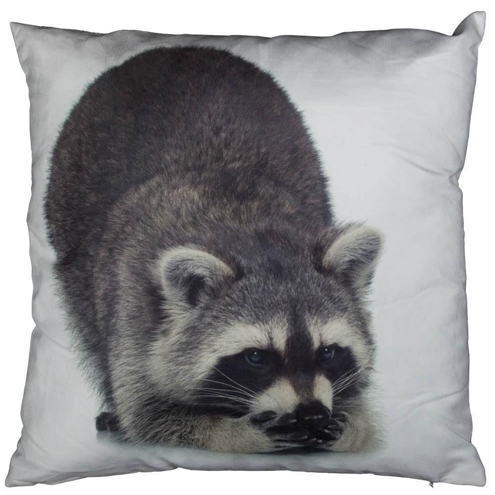 Dekorationskudde för barn - 45x45 cm - Tvättbjörn - 2i1-design - Borg Living