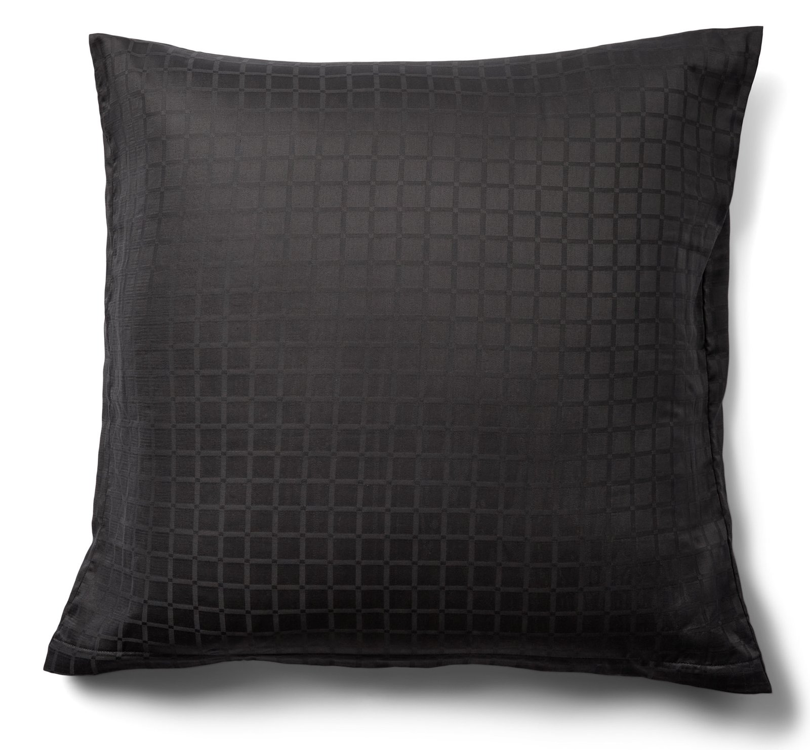 Örngott 60x63 cm - 100% bomullssatin - Mörkgrått jacquardvävt - Enfärgat