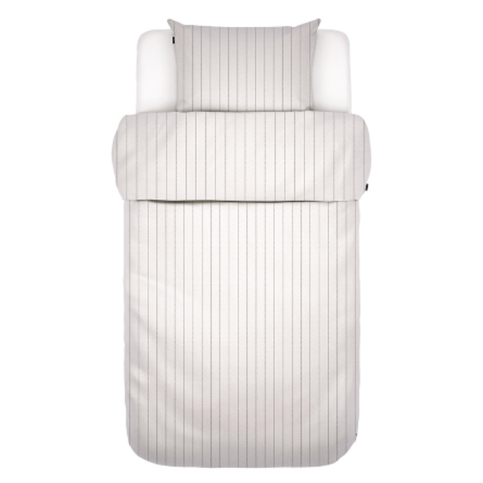 Vita sängkläder 140x220 cm - Jora White - Randiga sängkläder - 100% bomullssatin - Marc O'Polo