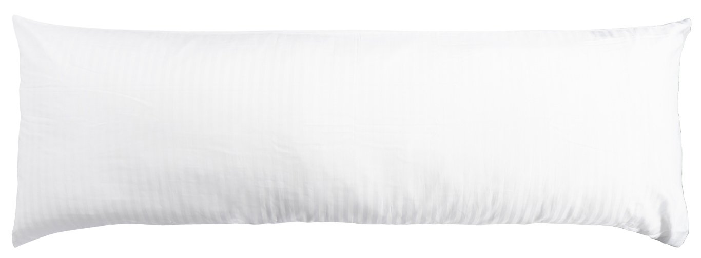 Kuddfodral 50x150 cm - 100% bomullssatin - Multikudde - Klassiska vita ränder