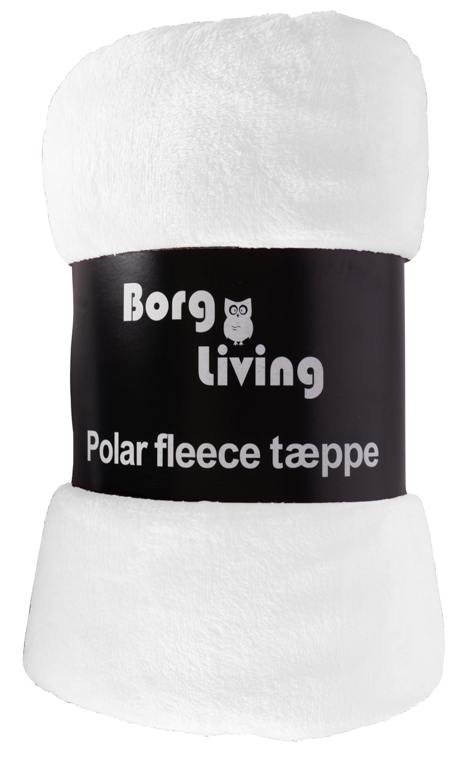 Fleecefilt - Vit - 150x200 cm - Mjuk och härlig soffilt - Borg Living