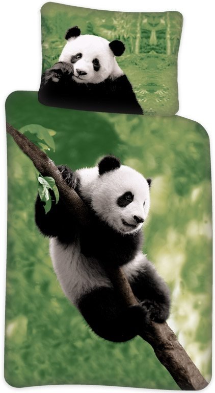 Panda sängkläder - 100% bomull - Juniorbäddset 100x140 cm