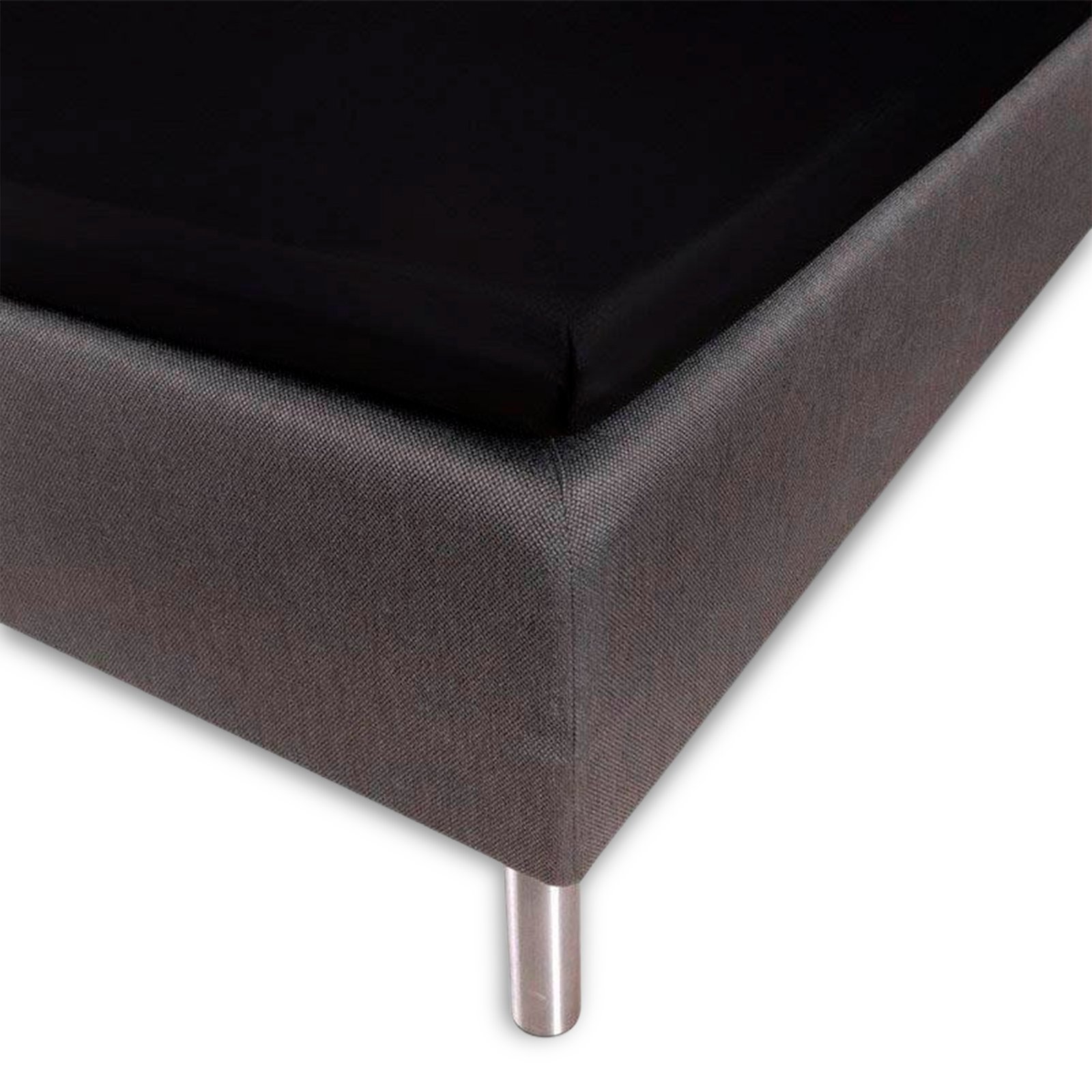 Formsydda lakan 200x200x8 cm - Svart - 100% bomullssatin - Lakan för bäddmadrass