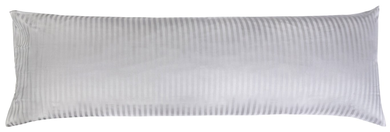 Puddfodral 50x150 cm - 100% bomullssatin - Multikudde - Klassiska ljusgrå ränder