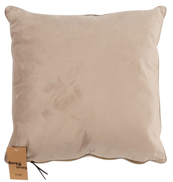 Prydnadskudde - 45x45 cm - Enfärgad ljusgrå - Velour - Borg Living