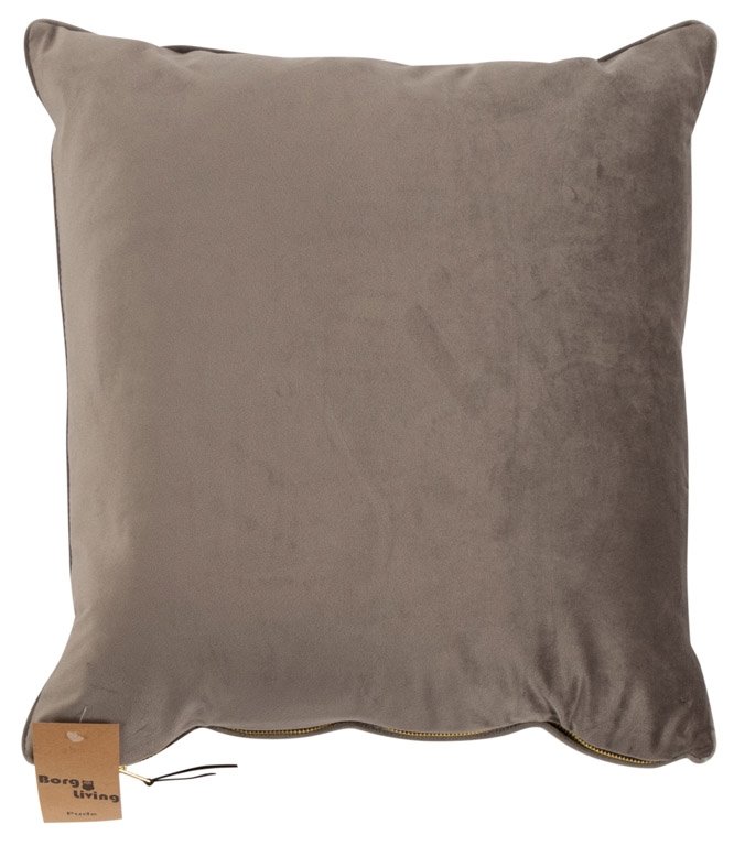 Prydnadskuddar - 45x45 cm - Enfärgad grå - Velour - Borg Living