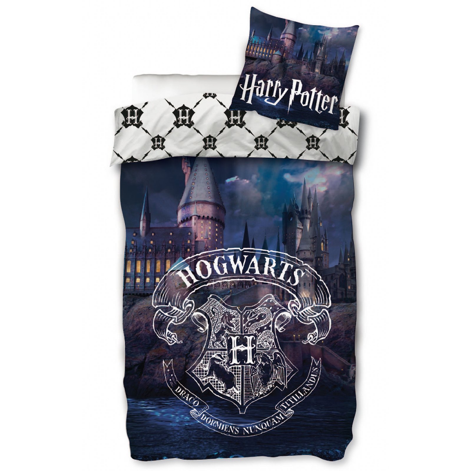 Harry Potter sängkläder - 150x210 cm - Hogwarts-mysteriet - 2 i 1 sängkläder set - 100% bomull