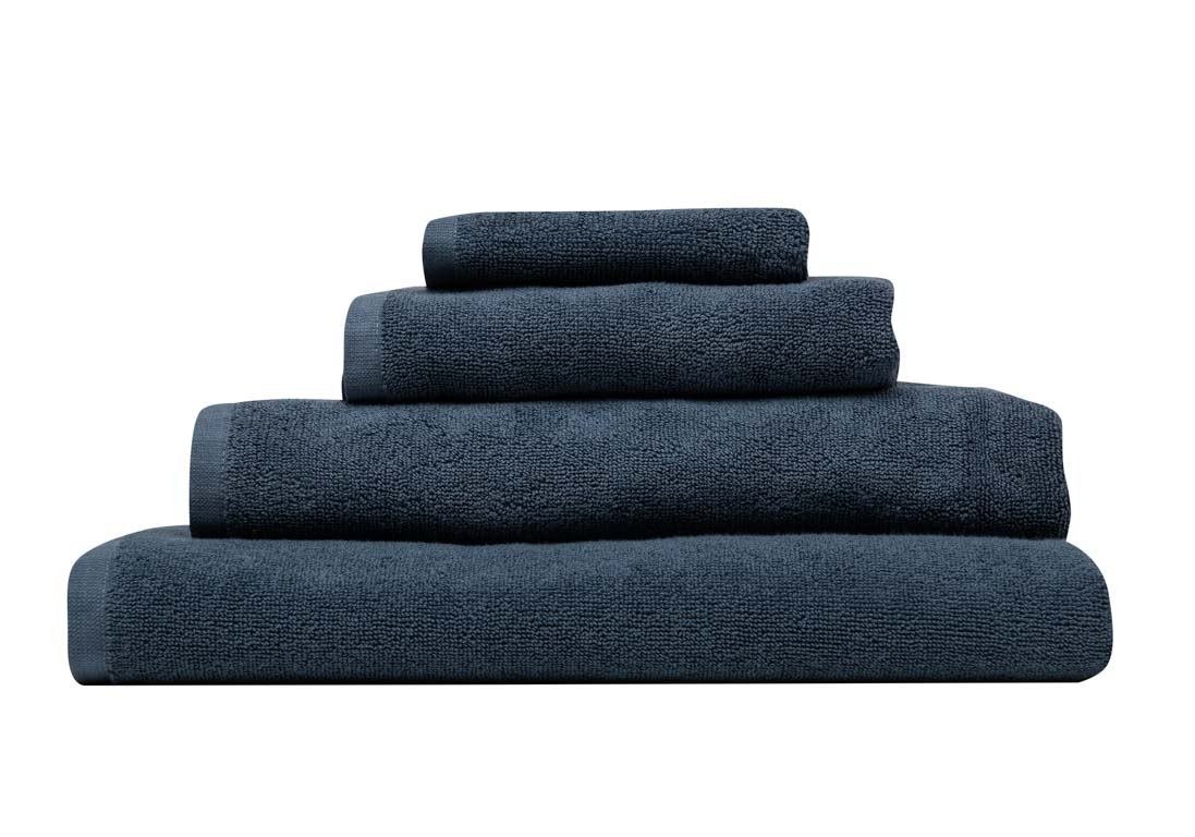 Handduk - 50x90 cm - Mörkblå - 100% Ekologisk bomull - Frottéhandduk från Høie