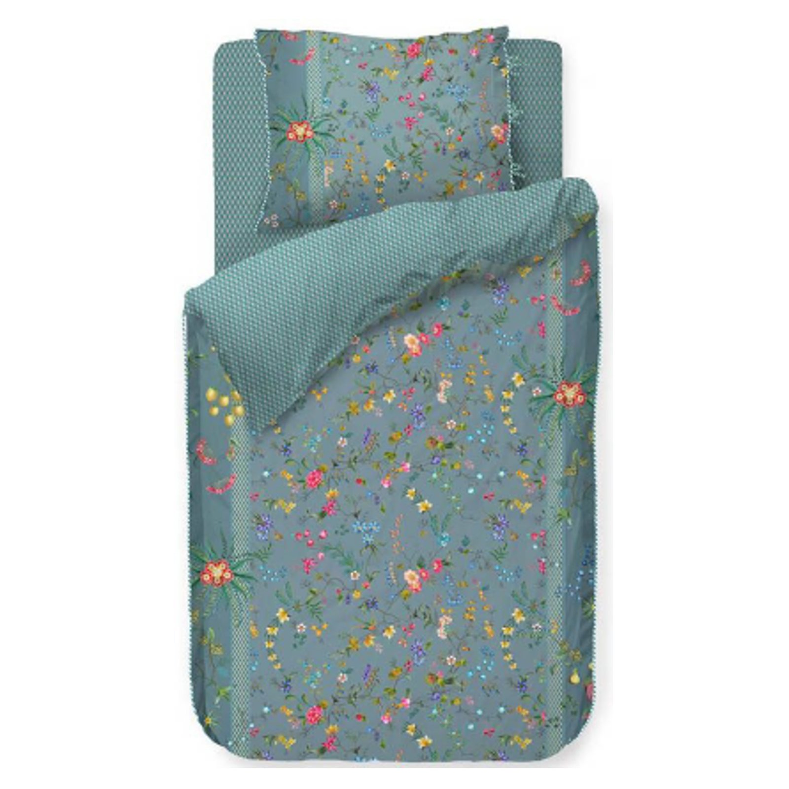 Blommigt sänglinne - Petites Fleurs Blue - Sängset med 2-i-1-design - 100% bomull - Pip Studio sänglinne
