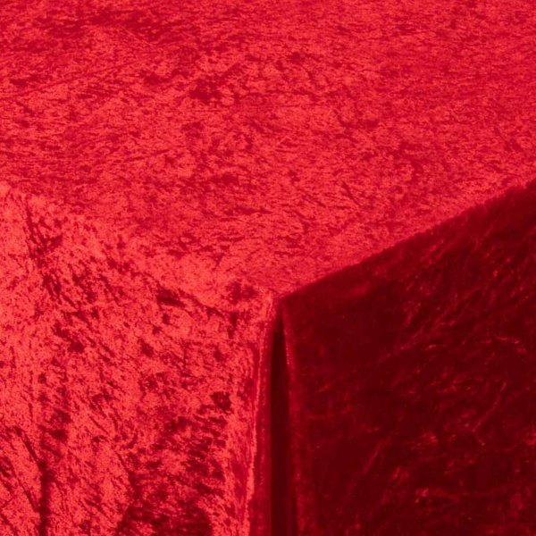 Velourduk - Röd bordduk - Nervös velour - Borg Living