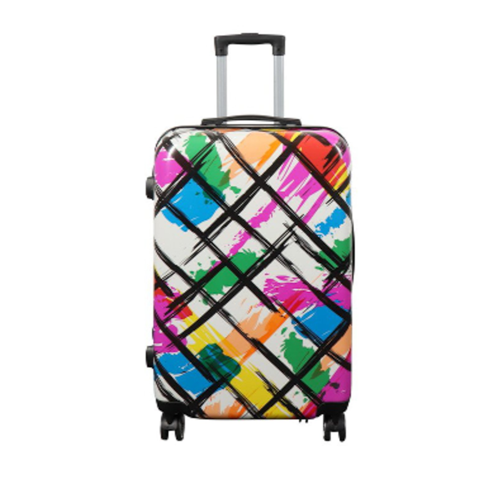 Resväska - Hardcase resväska - Storlek Medium - Resväska med motiv - Korsmönster - Exklusiv lättviktsresväska