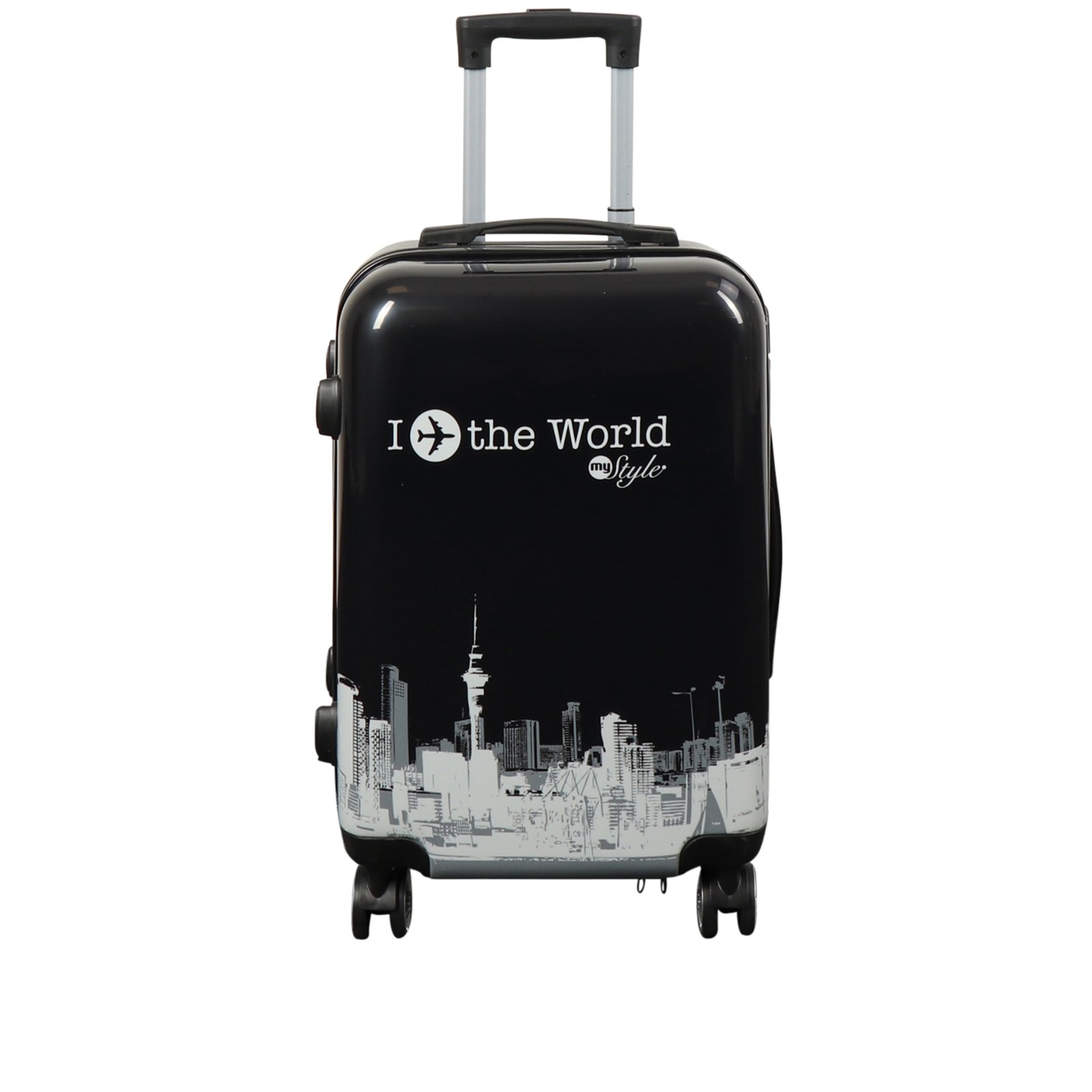 Kabinväska - Hardcase lättvikt resväska - Trolley med motiv - New York city - Svart