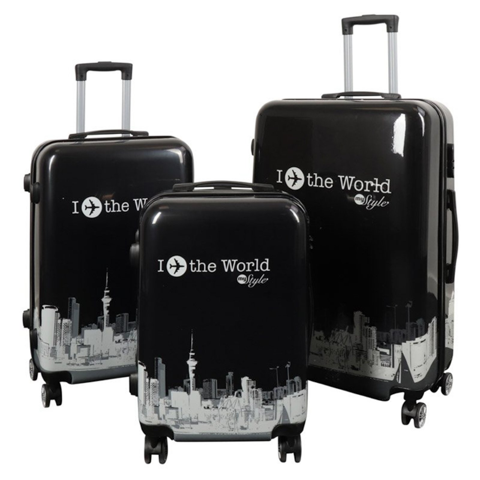 Resväska - Resväska med motiv - I Love The World black - Hardcase lättviktig resväska