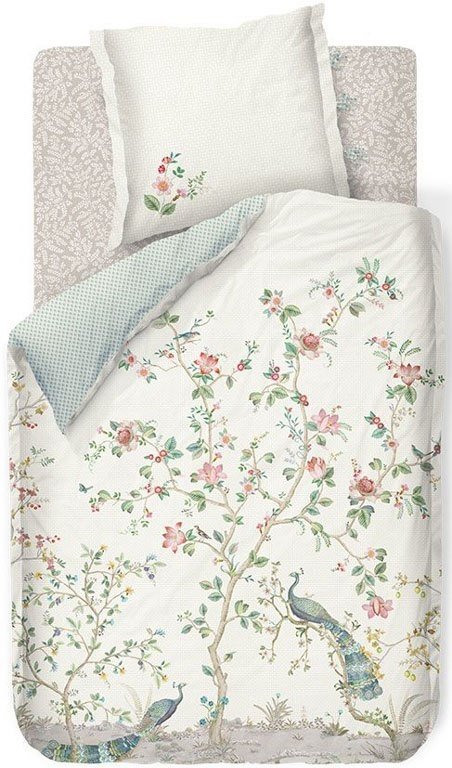 Pip Studio sängkläder - Okinawa white - Blommigt sängset - Reversibelt sängset - 100% bomull