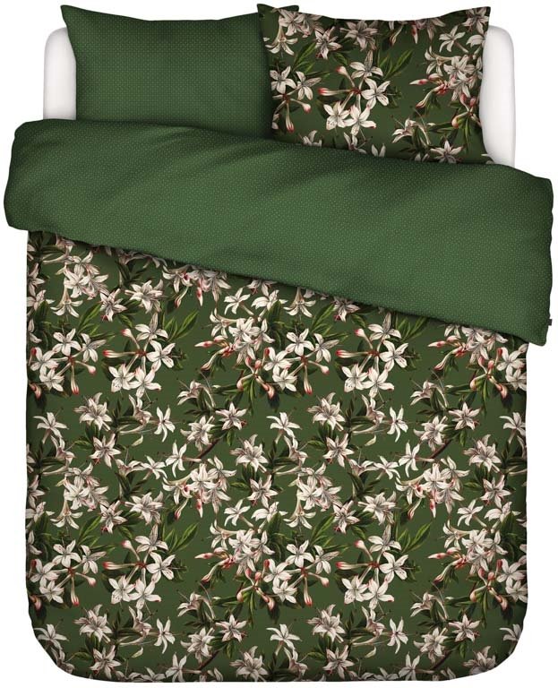 Sängkläder till dubbeltäcke 200x200 cm - Verano green - Vändbart påslakan - 100% bomullssatin - Essenza sängkläder