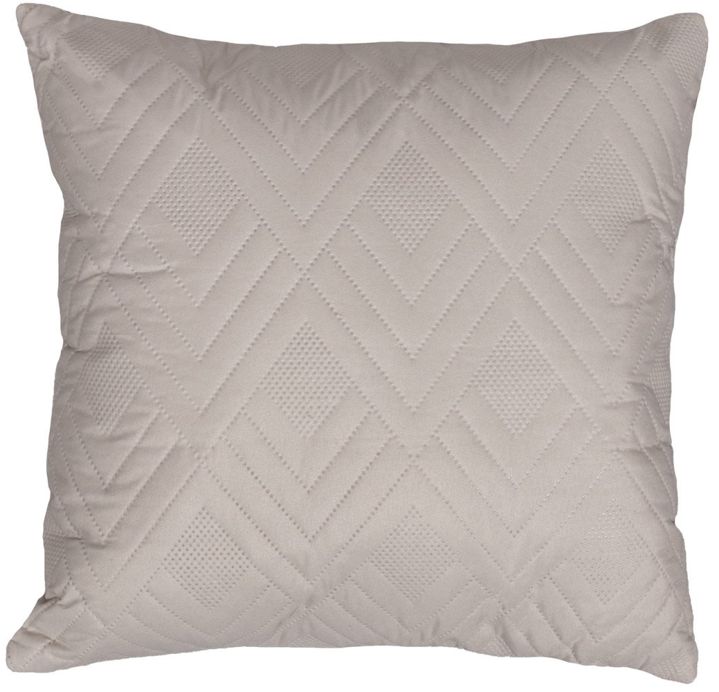 Prydnadskudde - 45x45 cm - 2-sidig - Sandfärgad och vit - Soffkudde