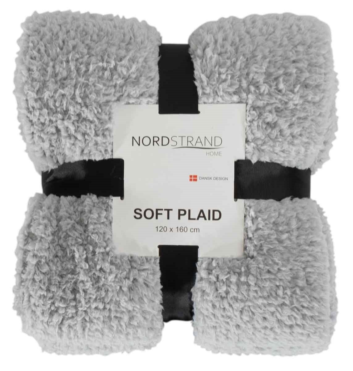 Pläd i teddyfleece - 120x160 cm - Ljusgrå - Mjuk filt från Nordstrand Home