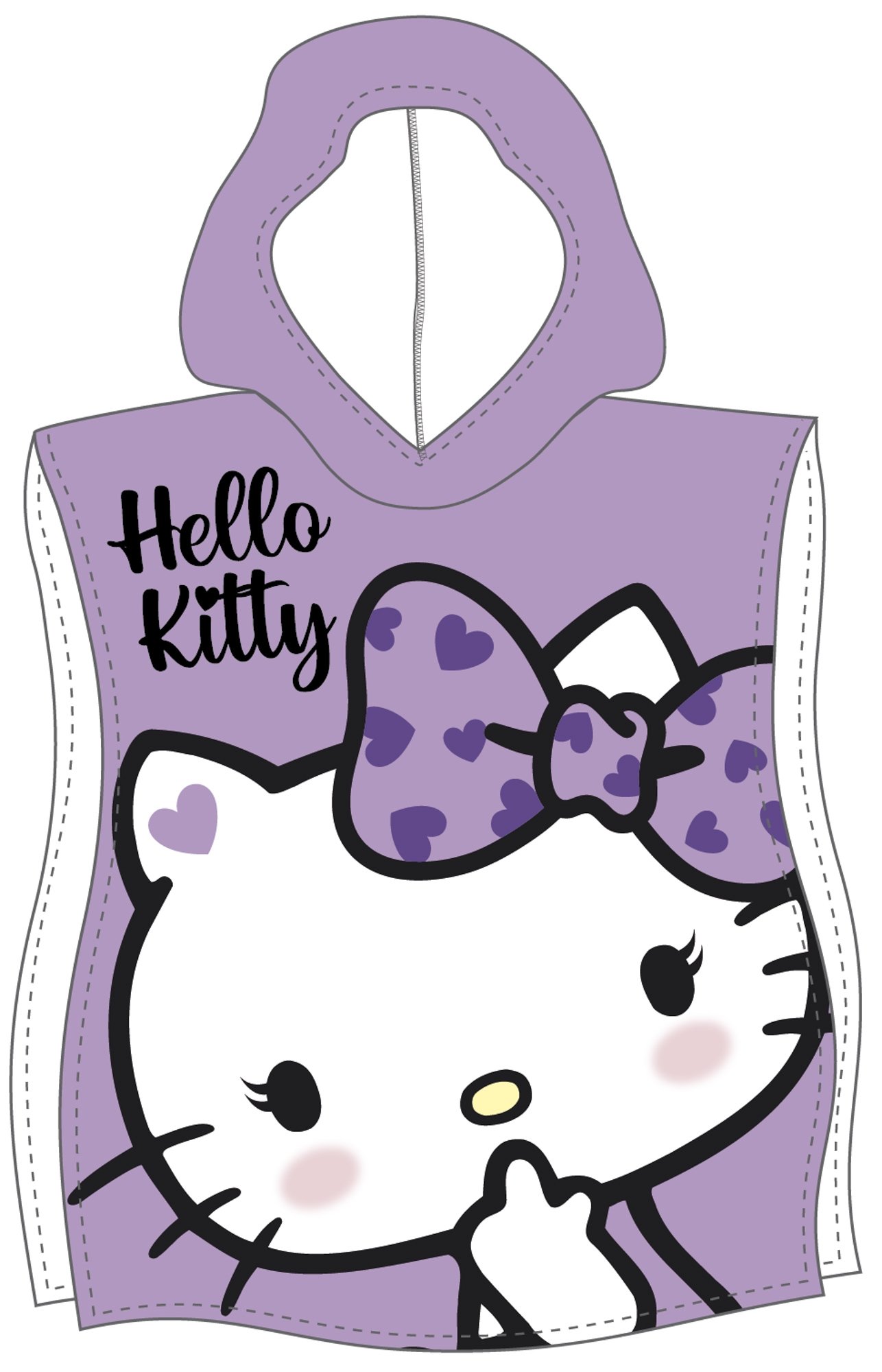 Badponcho - Mjuk och lyxig - Hello Kitty - Lätt och snabbtorkande barnponcho för barn