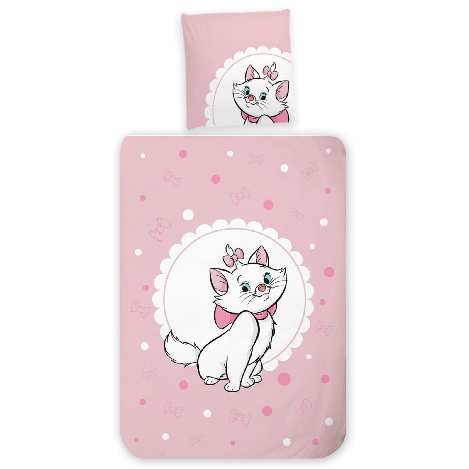 Aristocats sängkläder - 100% bomull - Junior sängkläder 100x140 cm - Marie och prickar