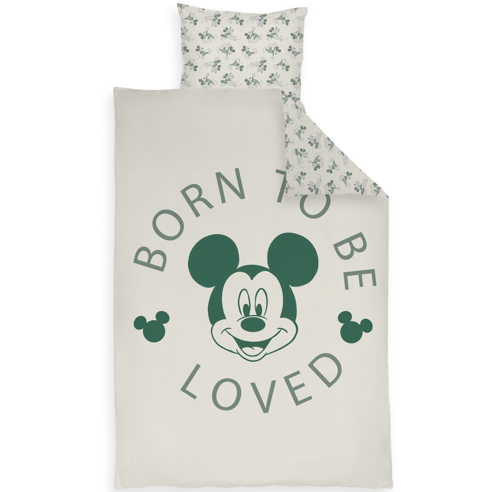 Mickey Mouse sängkläder - 100% bomull - Junior sängset 100x140 cm - Born to be loved